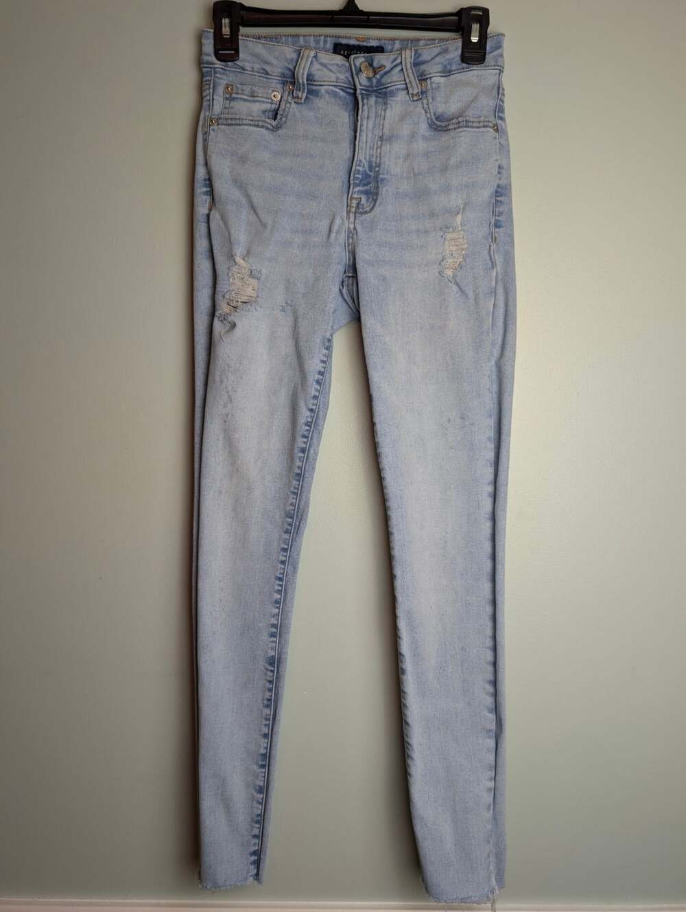 y2k Casualchic Aeropostale High Rise Distressed Raw Hem Jegging